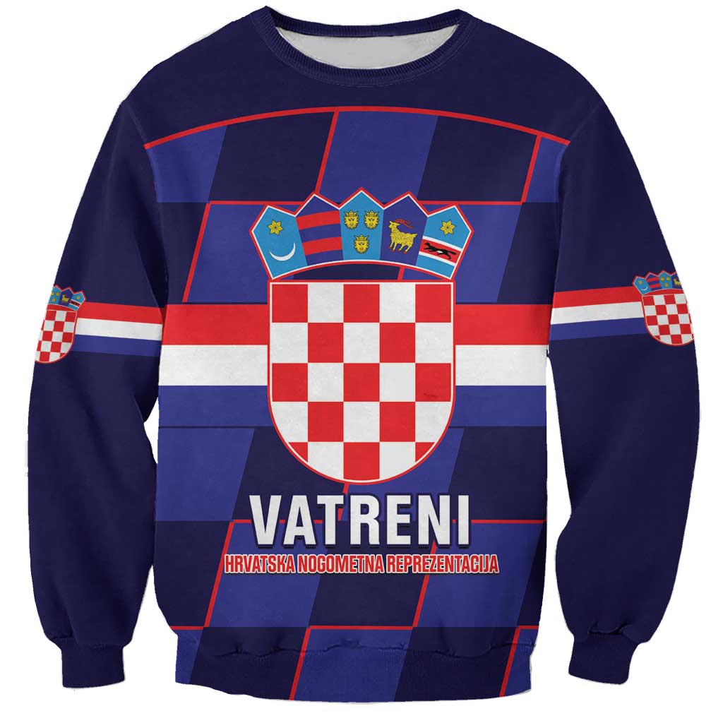 Custom Croatia Football Sweatshirt Come On Vatreni Checkerboard Style