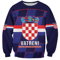 Custom Croatia Football Sweatshirt Come On Vatreni Checkerboard Style