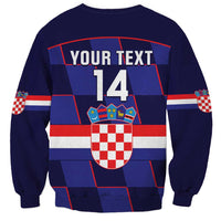 Custom Croatia Football Sweatshirt Come On Vatreni Checkerboard Style