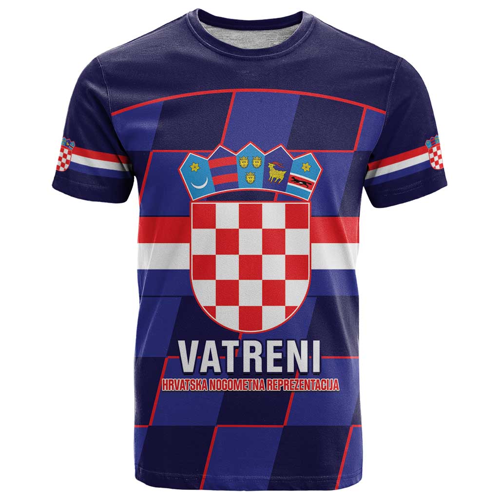 Custom Croatia Football T Shirt Come On Vatreni Checkerboard Style
