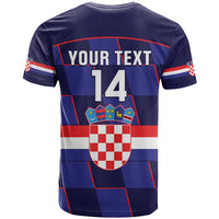 Custom Croatia Football T Shirt Come On Vatreni Checkerboard Style
