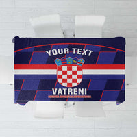 Custom Croatia Football Tablecloth Come On Vatreni Checkerboard Style