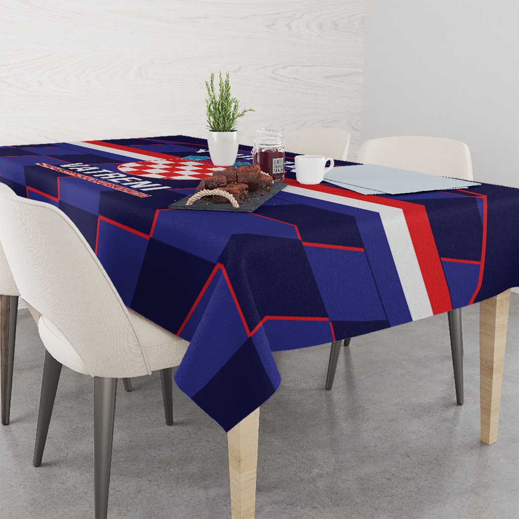 Custom Croatia Football Tablecloth Come On Vatreni Checkerboard Style