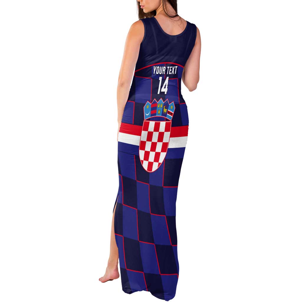 Custom Croatia Football Tank Maxi Dress Come On Vatreni Checkerboard Style