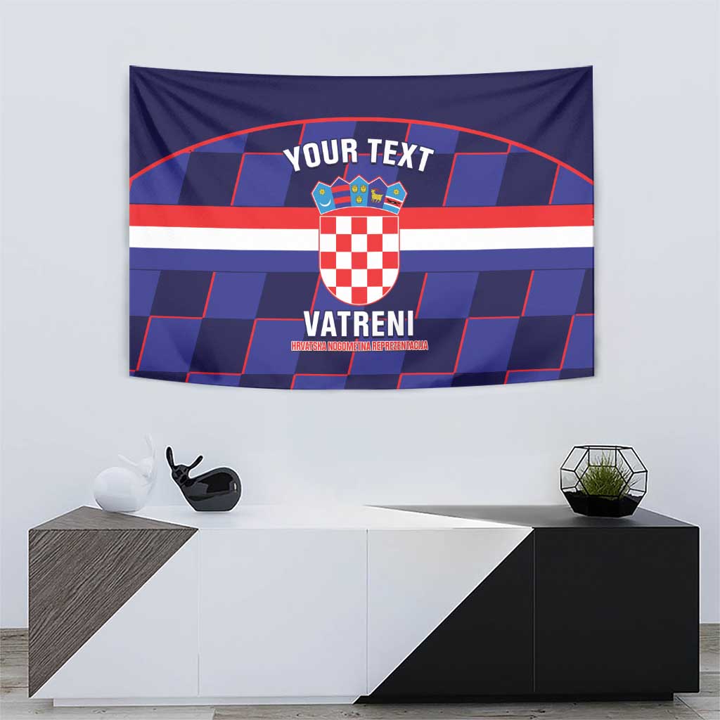 Custom Croatia Football Tapestry Come On Vatreni Checkerboard Style
