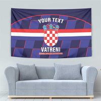 Custom Croatia Football Tapestry Come On Vatreni Checkerboard Style