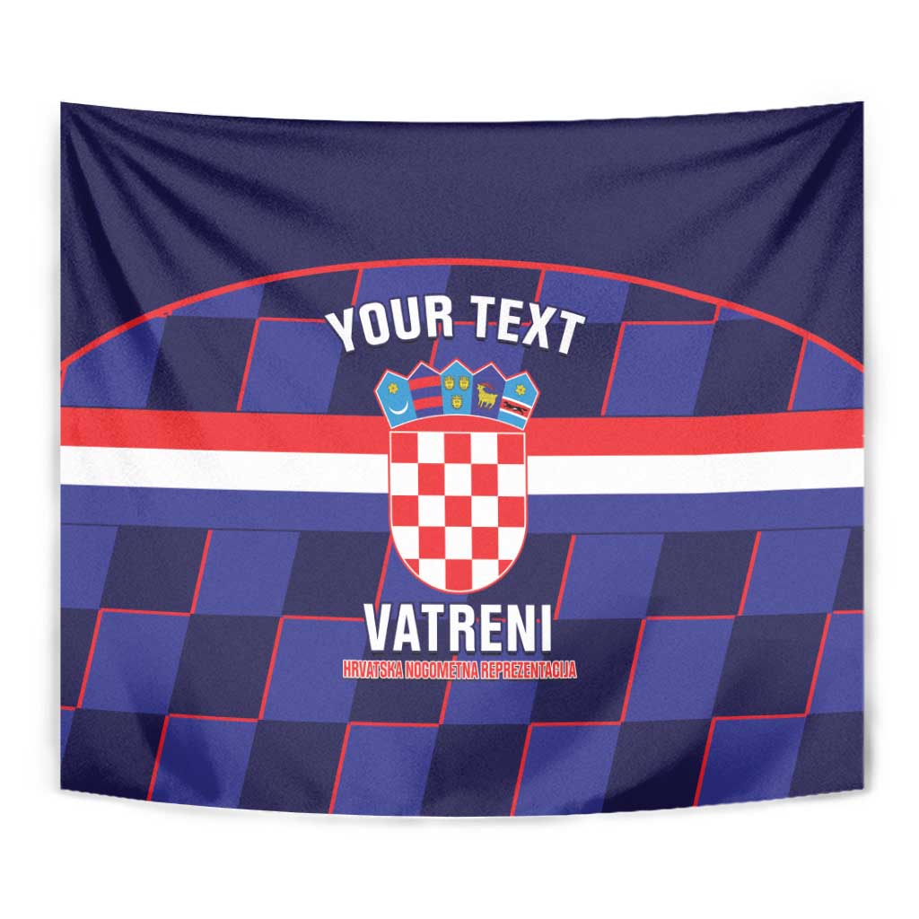 Custom Croatia Football Tapestry Come On Vatreni Checkerboard Style