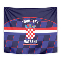Custom Croatia Football Tapestry Come On Vatreni Checkerboard Style