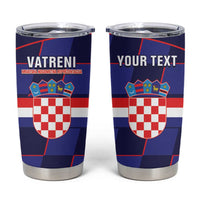 Custom Croatia Football Tumbler Cup Come On Vatreni Checkerboard Style