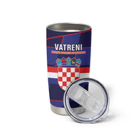 Custom Croatia Football Tumbler Cup Come On Vatreni Checkerboard Style