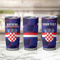Custom Croatia Football Tumbler Cup Come On Vatreni Checkerboard Style