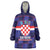 Custom Croatia Football Wearable Blanket Hoodie Come On Vatreni Checkerboard Style