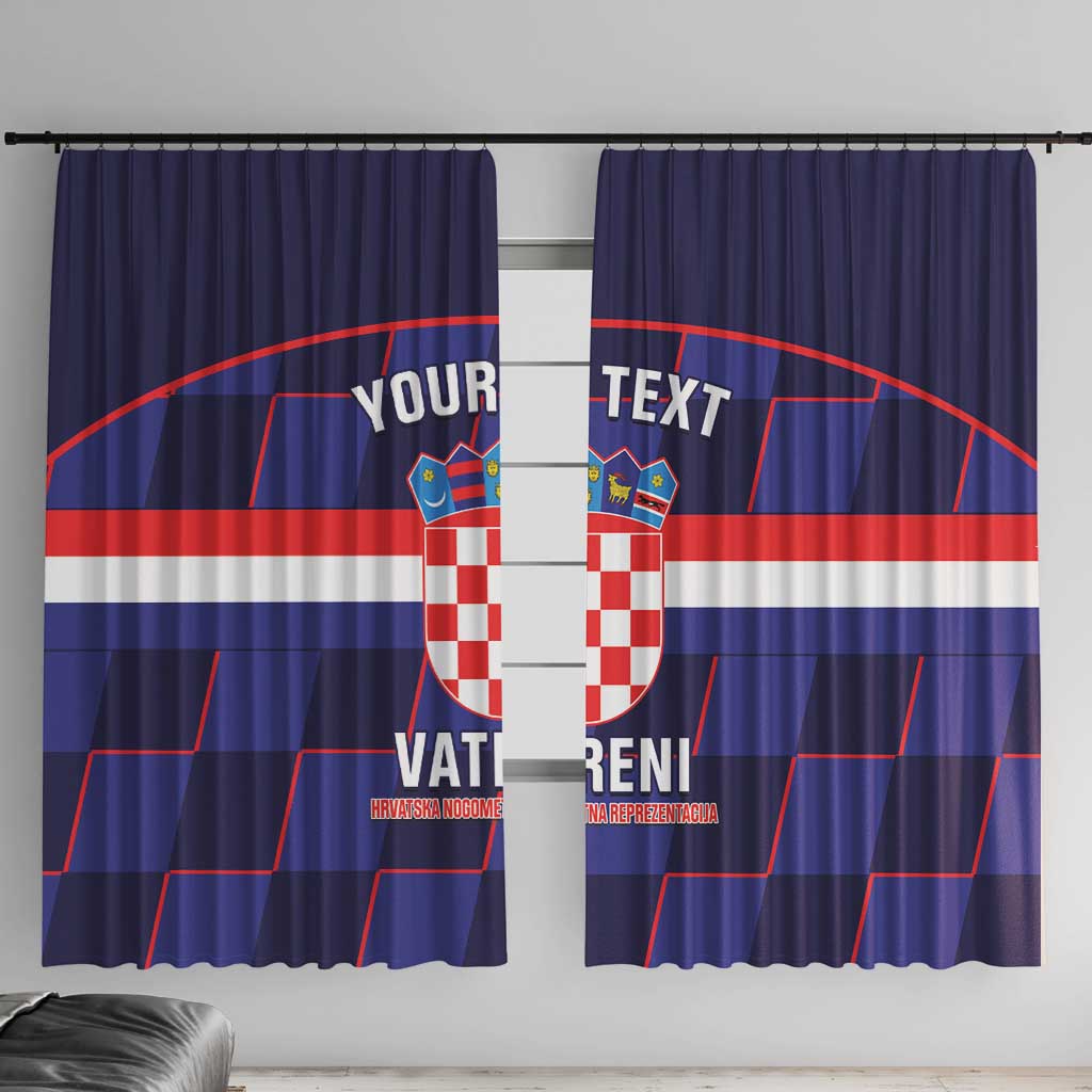 Custom Croatia Football Window Curtain Come On Vatreni Checkerboard Style