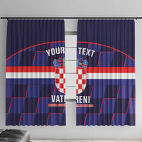 Custom Croatia Football Window Curtain Come On Vatreni Checkerboard Style