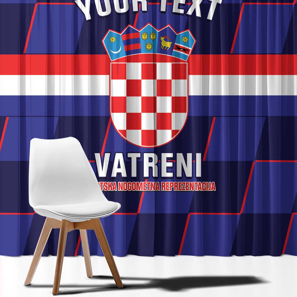 Custom Croatia Football Window Curtain Come On Vatreni Checkerboard Style