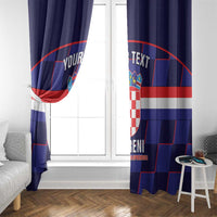 Custom Croatia Football Window Curtain Come On Vatreni Checkerboard Style