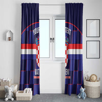 Custom Croatia Football Window Curtain Come On Vatreni Checkerboard Style