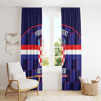 Custom Croatia Football Window Curtain Come On Vatreni Checkerboard Style