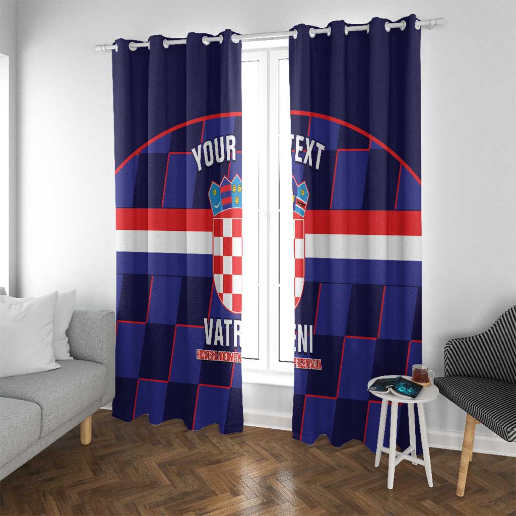 Custom Croatia Football Window Curtain Come On Vatreni Checkerboard Style