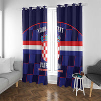 Custom Croatia Football Window Curtain Come On Vatreni Checkerboard Style