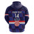 Custom Croatia Football Zip Hoodie Come On Vatreni Checkerboard Style