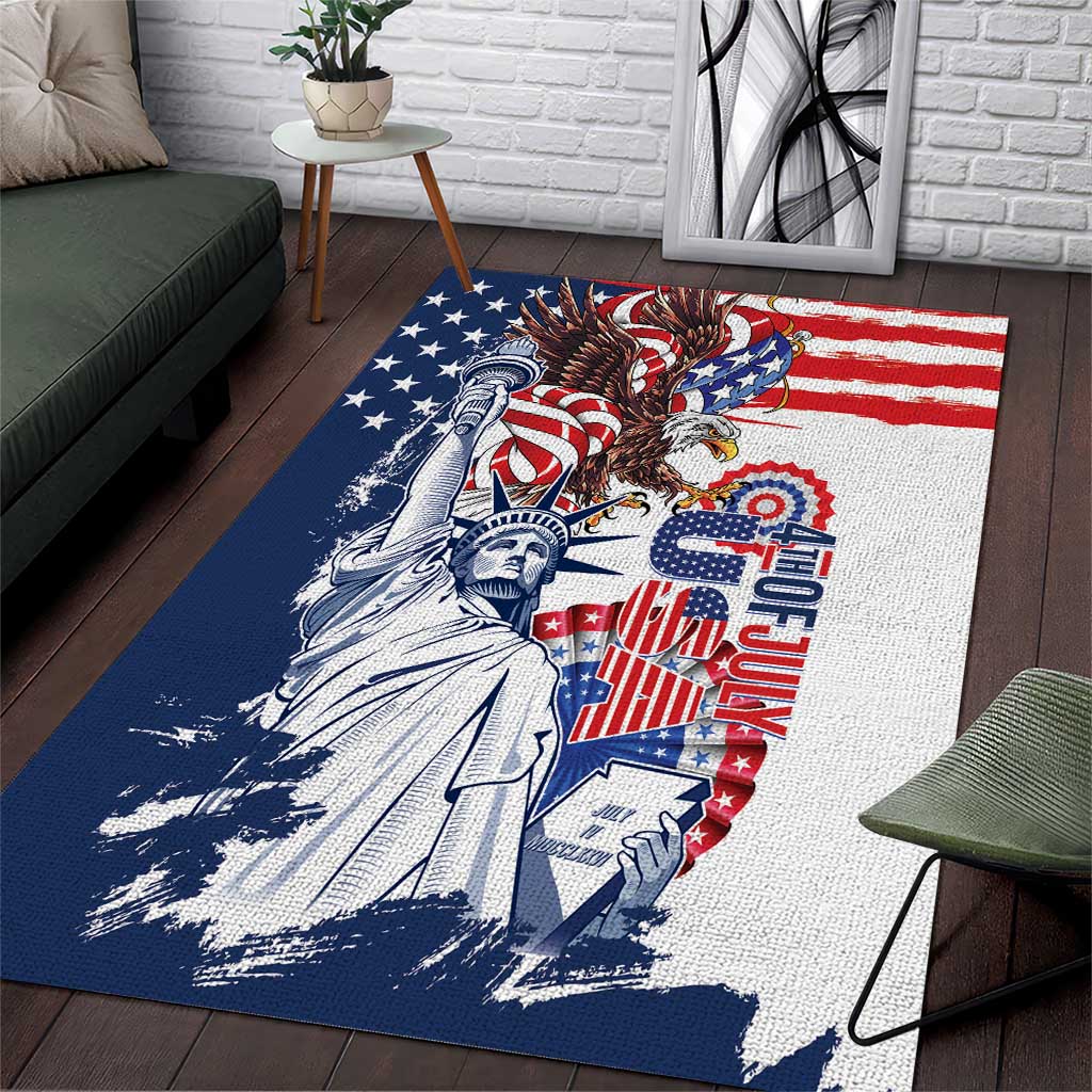 United States 4th Of July Area Rug USA Eagle Statue Of Librerty