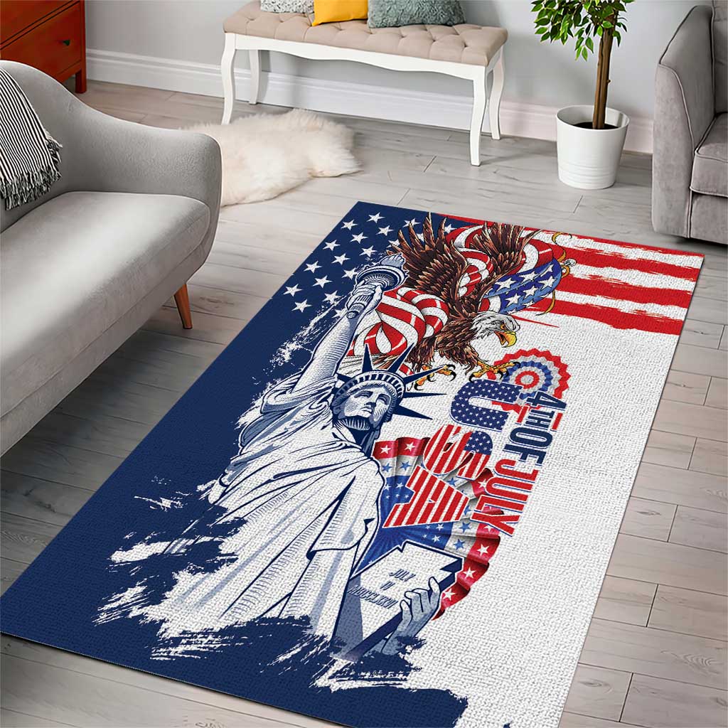 United States 4th Of July Area Rug USA Eagle Statue Of Librerty
