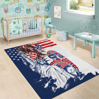 United States 4th Of July Area Rug USA Eagle Statue Of Librerty