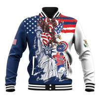 United States 4th Of July Baseball Jacket USA Eagle Statue Of Librerty