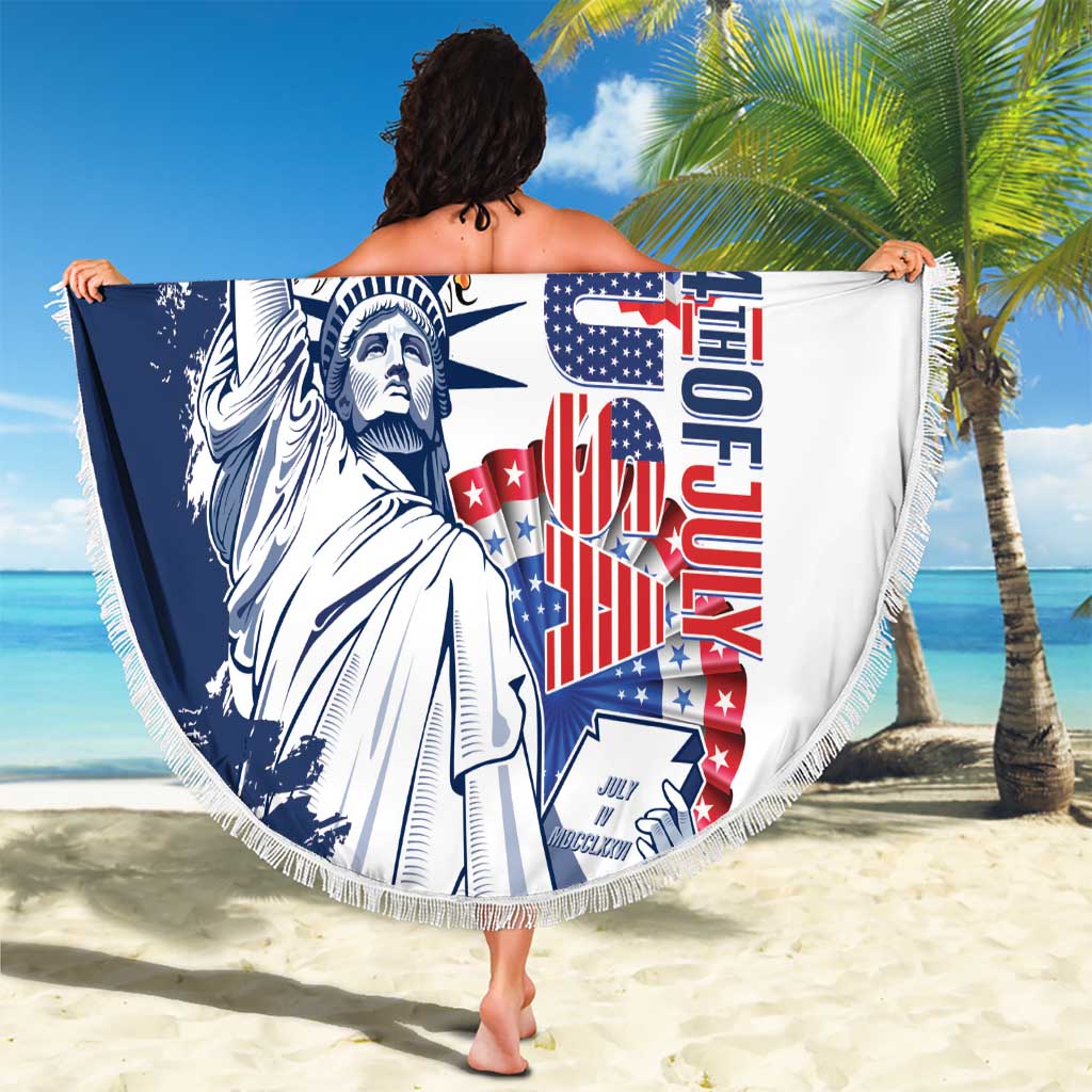 United States 4th Of July Beach Blanket USA Eagle Statue Of Librerty
