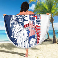 United States 4th Of July Beach Blanket USA Eagle Statue Of Librerty