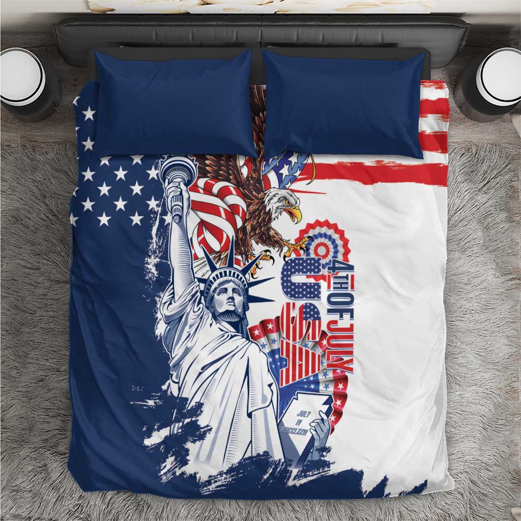 United States 4th Of July Bedding Set USA Eagle Statue Of Librerty