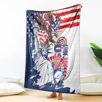 United States 4th Of July Blanket USA Eagle Statue Of Librerty