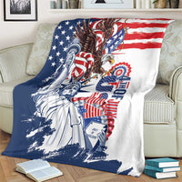 United States 4th Of July Blanket USA Eagle Statue Of Librerty