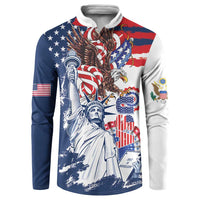 United States 4th Of July Button Sweatshirt USA Eagle Statue Of Librerty