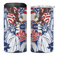 United States 4th Of July 4 in 1 Can Cooler Tumbler USA Eagle Statue Of Librerty