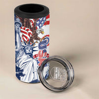 United States 4th Of July 4 in 1 Can Cooler Tumbler USA Eagle Statue Of Librerty
