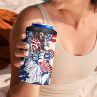 United States 4th Of July 4 in 1 Can Cooler Tumbler USA Eagle Statue Of Librerty