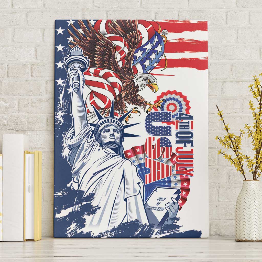 United States 4th Of July Canvas Wall Art USA Eagle Statue Of Librerty