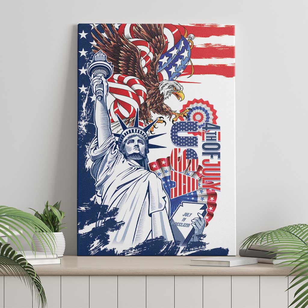 United States 4th Of July Canvas Wall Art USA Eagle Statue Of Librerty
