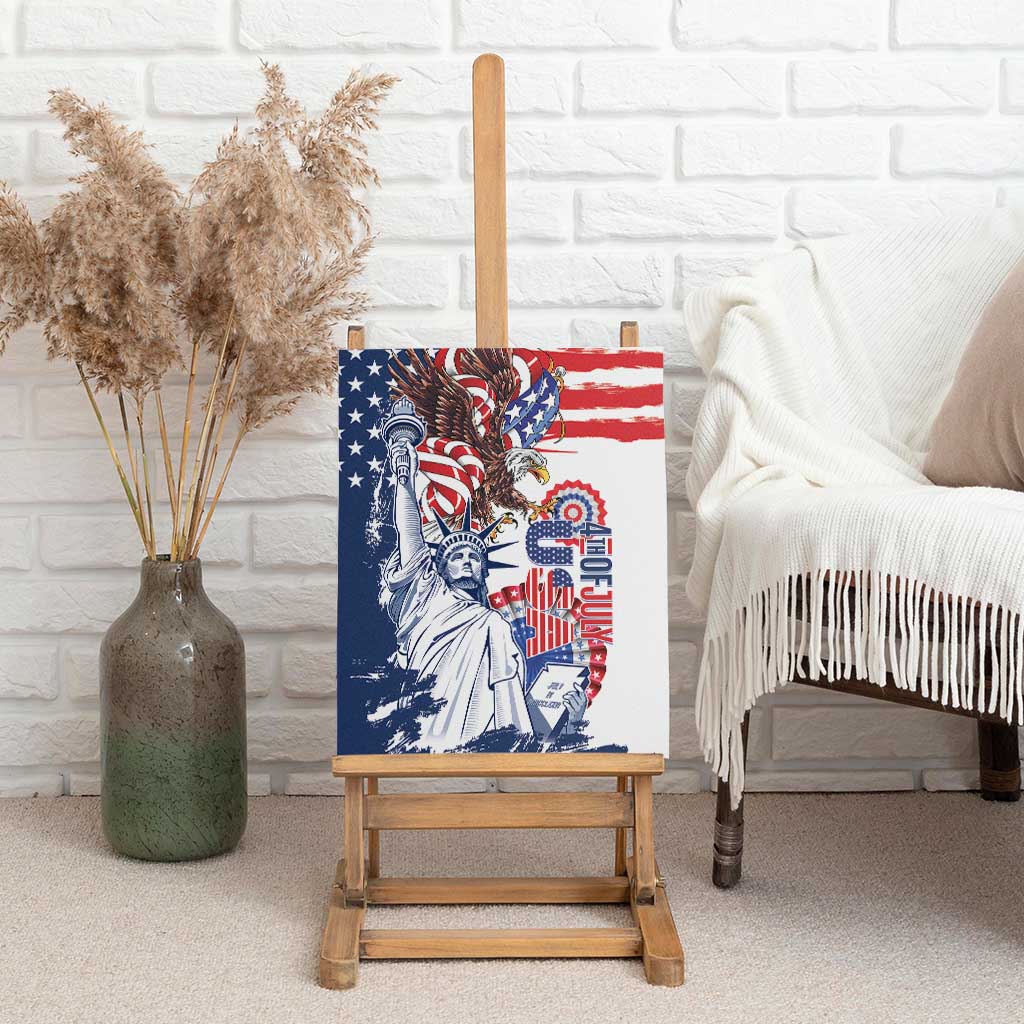 United States 4th Of July Canvas Wall Art USA Eagle Statue Of Librerty