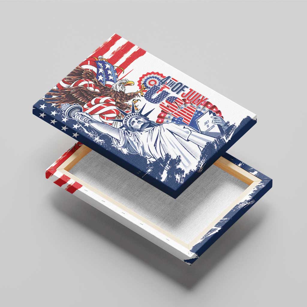 United States 4th Of July Canvas Wall Art USA Eagle Statue Of Librerty