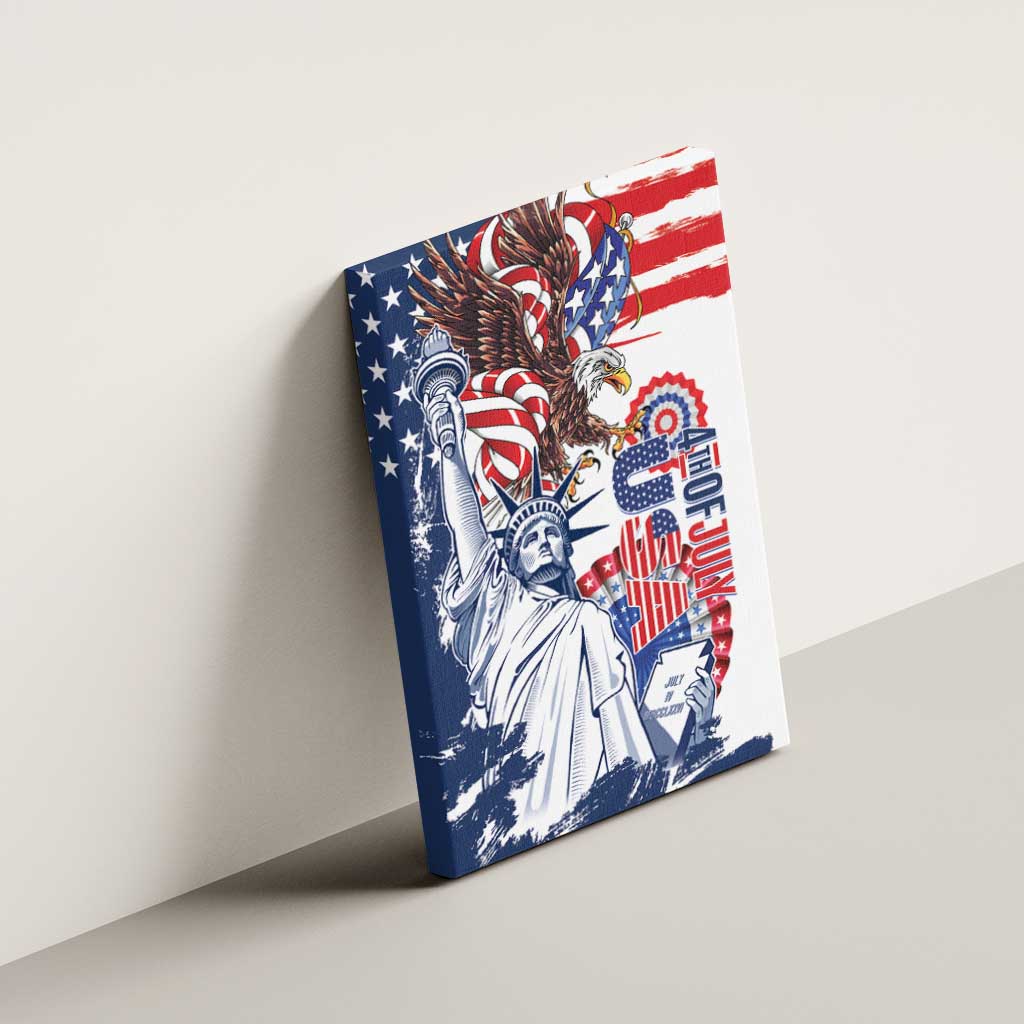 United States 4th Of July Canvas Wall Art USA Eagle Statue Of Librerty