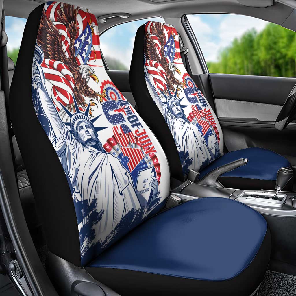 United States 4th Of July Car Seat Cover USA Eagle Statue Of Librerty