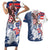 United States 4th Of July Couples Matching Short Sleeve Bodycon Dress and Hawaiian Shirt USA Eagle Statue Of Librerty