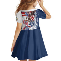 United States 4th Of July Family Matching Mermaid Dress and Hawaiian Shirt USA Eagle Statue Of Librerty