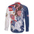 United States 4th Of July Family Matching Off The Shoulder Long Sleeve Dress and Hawaiian Shirt USA Eagle Statue Of Librerty