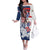 United States 4th Of July Family Matching Off The Shoulder Long Sleeve Dress and Hawaiian Shirt USA Eagle Statue Of Librerty