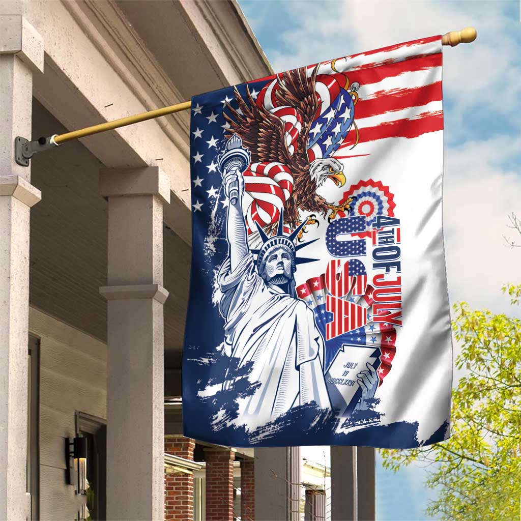 United States 4th Of July Garden Flag USA Eagle Statue Of Librerty