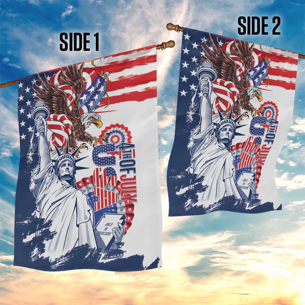 United States 4th Of July Garden Flag USA Eagle Statue Of Librerty